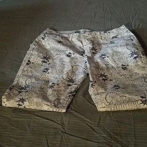 Womens blue and white printed pants